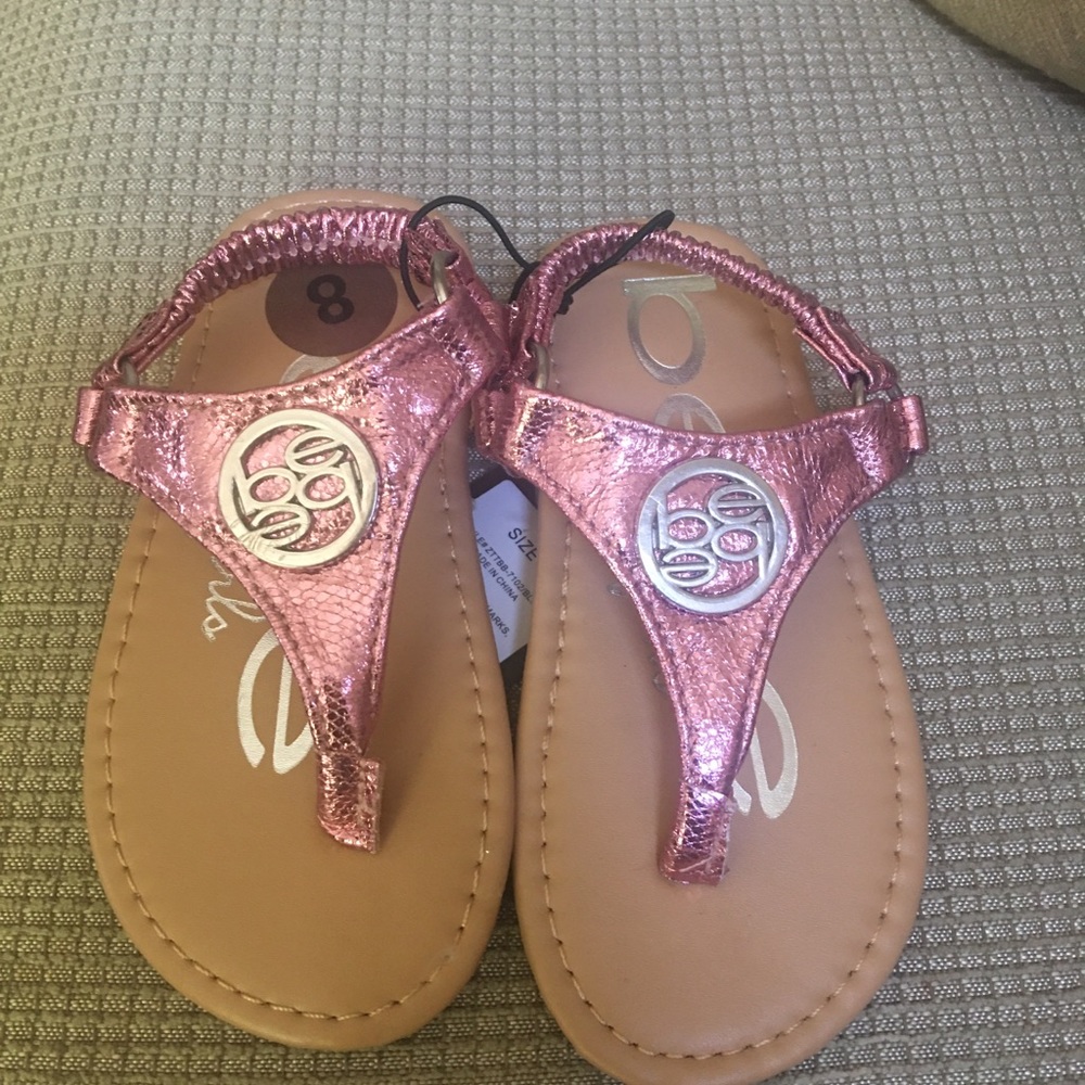 Bebe toddler girls pink sandals size 8 NWT